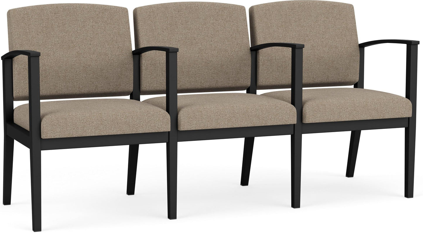 Amherst Steel Waiting Reception 3 Seat Tandem Seating Metal Frame