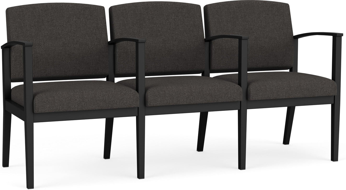 Amherst Steel Waiting Reception 3 Seat Tandem Seating Metal Frame