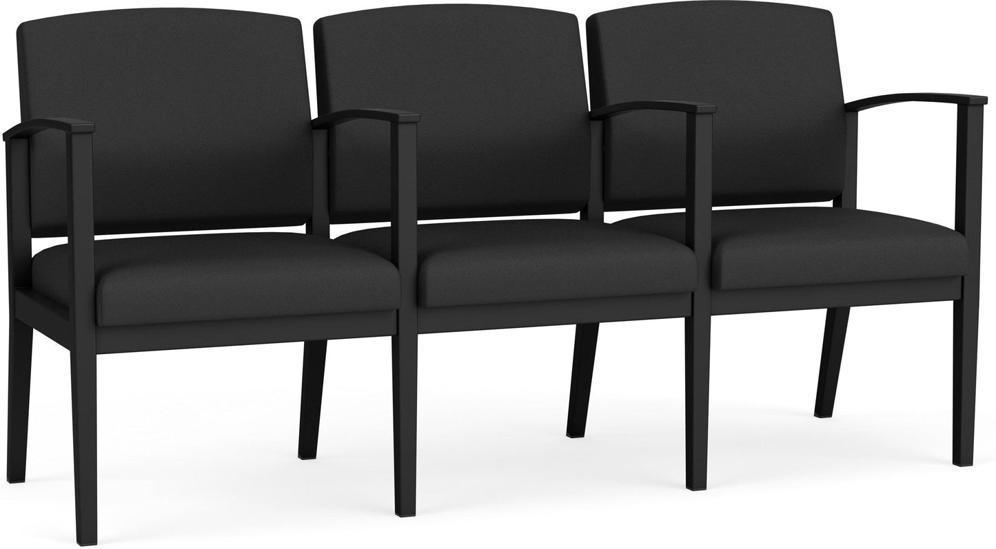 Amherst Steel Waiting Reception 3 Seat Tandem Seating Metal Frame
