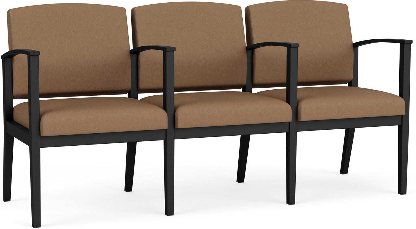 Amherst Steel Waiting Reception 3 Seat Tandem Seating Metal Frame