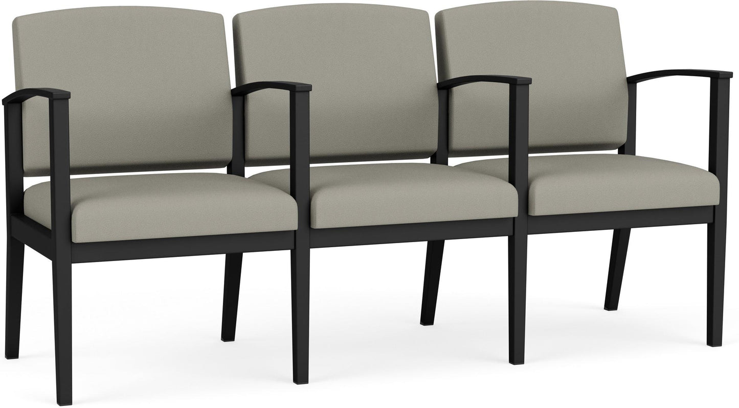 Amherst Steel Waiting Reception 3 Seat Tandem Seating Metal Frame