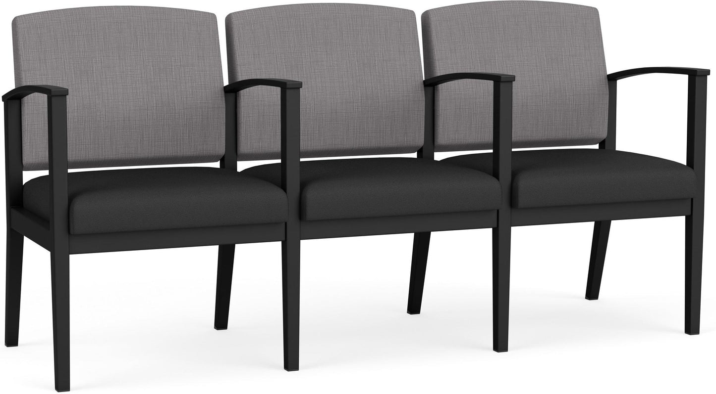 Amherst Steel Waiting Reception 3 Seat Tandem Seating Metal Frame