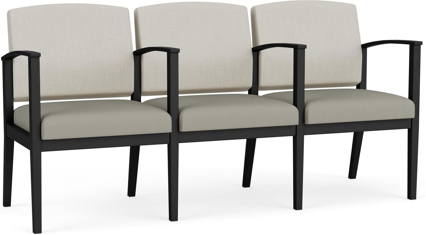 Amherst Steel Waiting Reception 3 Seat Tandem Seating Metal Frame