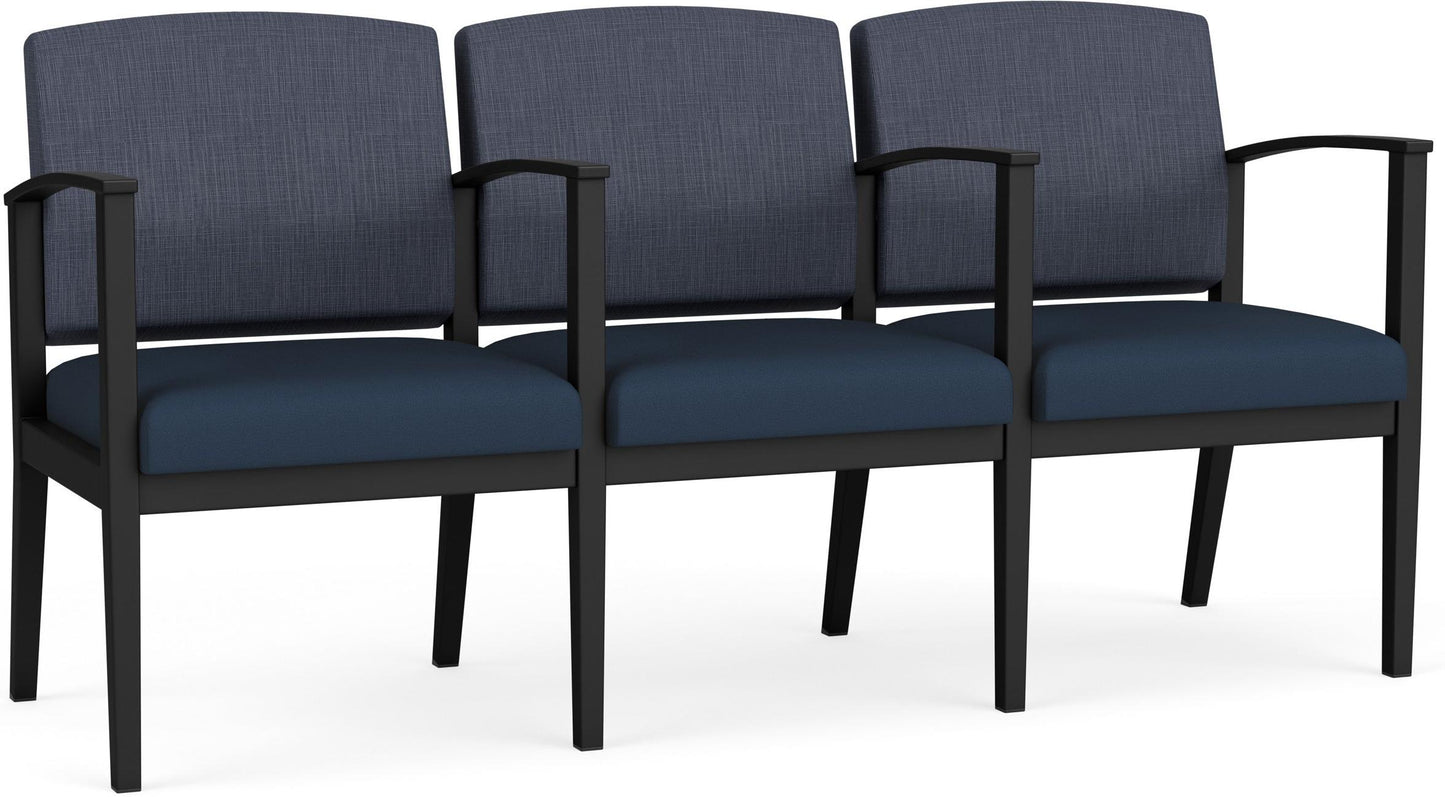 Amherst Steel Waiting Reception 3 Seat Tandem Seating Metal Frame