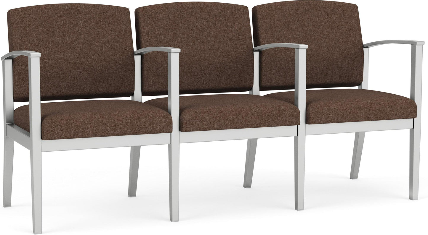 Amherst Steel Waiting Reception 3 Seat Tandem Seating Metal Frame