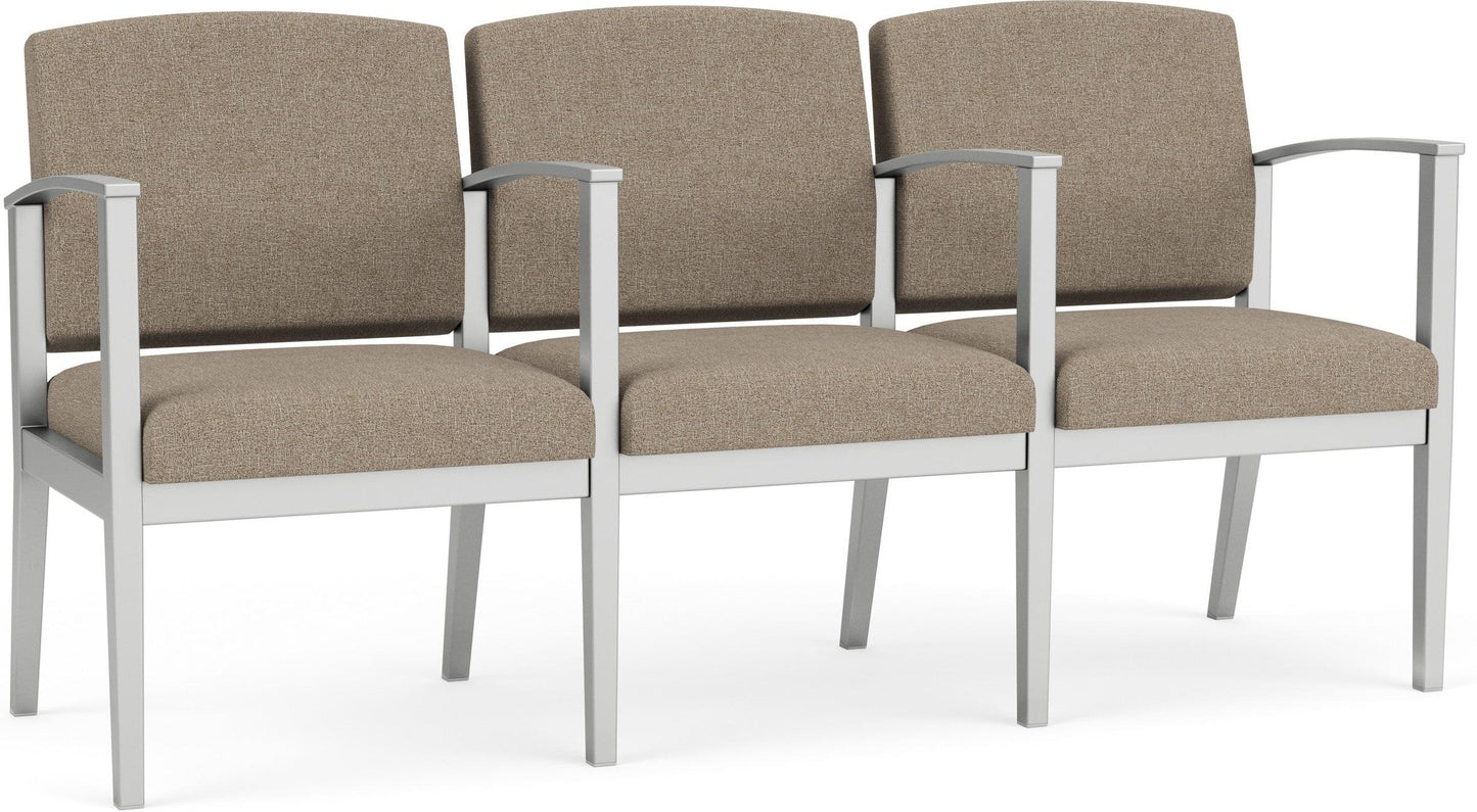 Amherst Steel Waiting Reception 3 Seat Tandem Seating Metal Frame