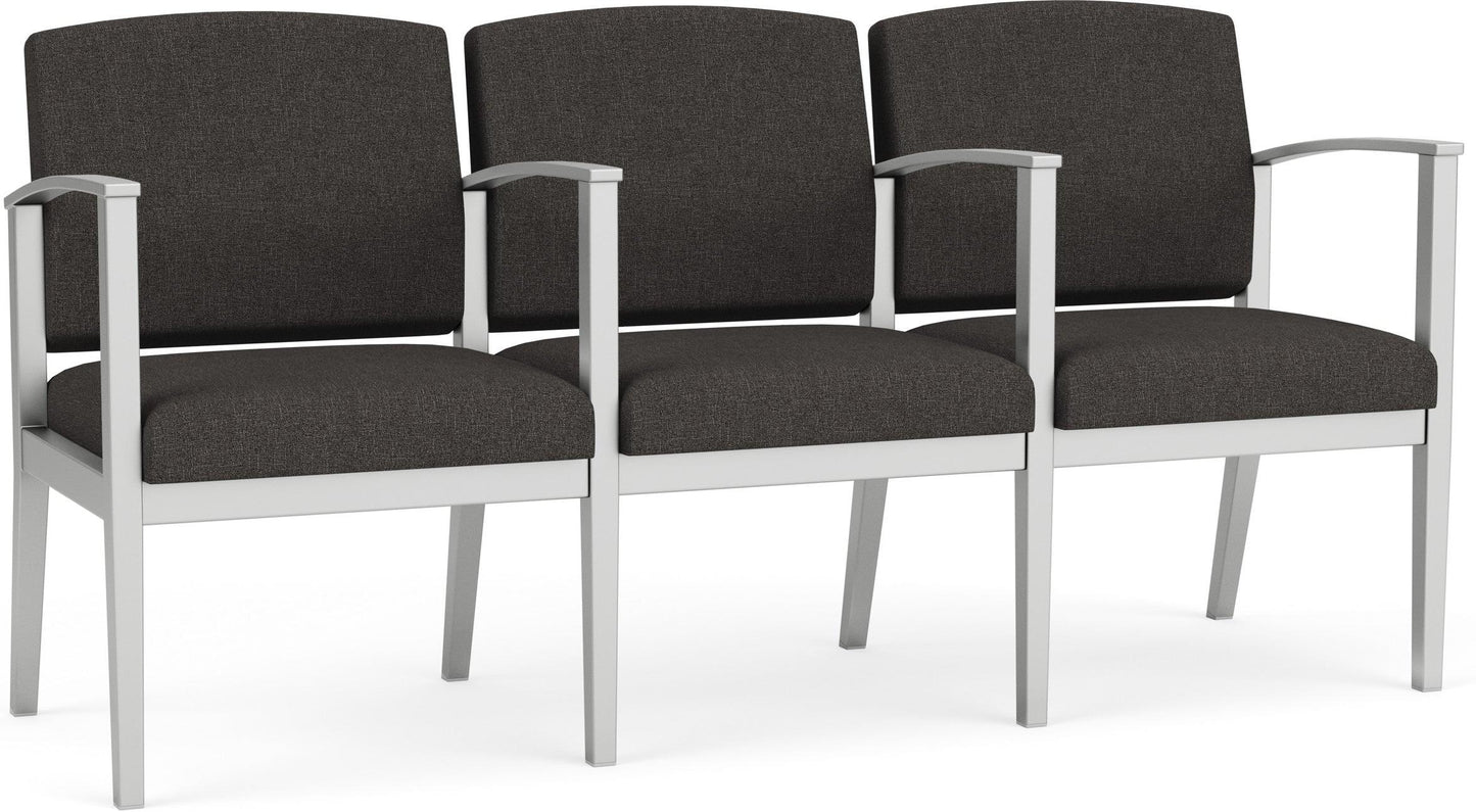 Amherst Steel Waiting Reception 3 Seat Tandem Seating Metal Frame