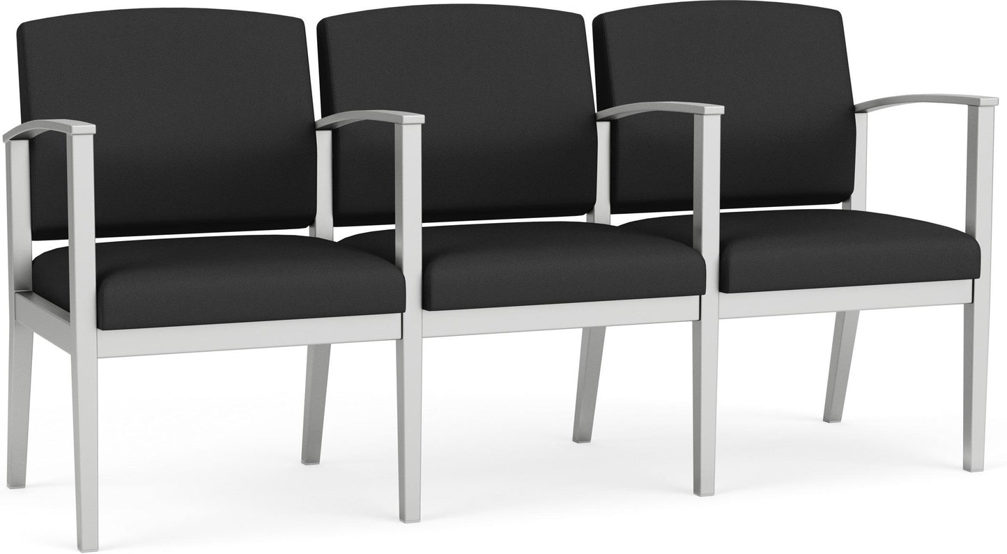 Amherst Steel Waiting Reception 3 Seat Tandem Seating Metal Frame