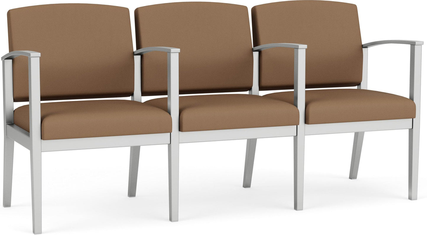 Amherst Steel Waiting Reception 3 Seat Tandem Seating Metal Frame