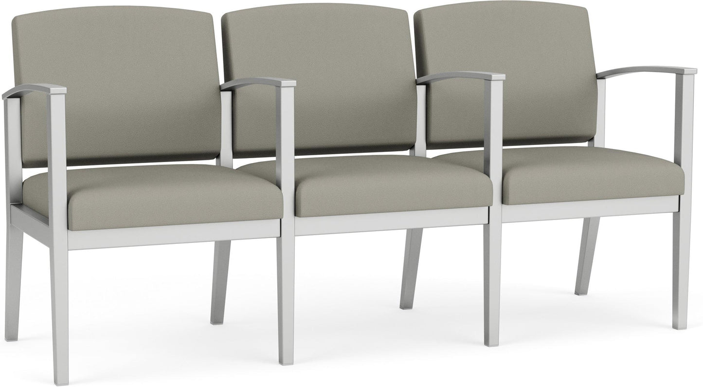 Amherst Steel Waiting Reception 3 Seat Tandem Seating Metal Frame
