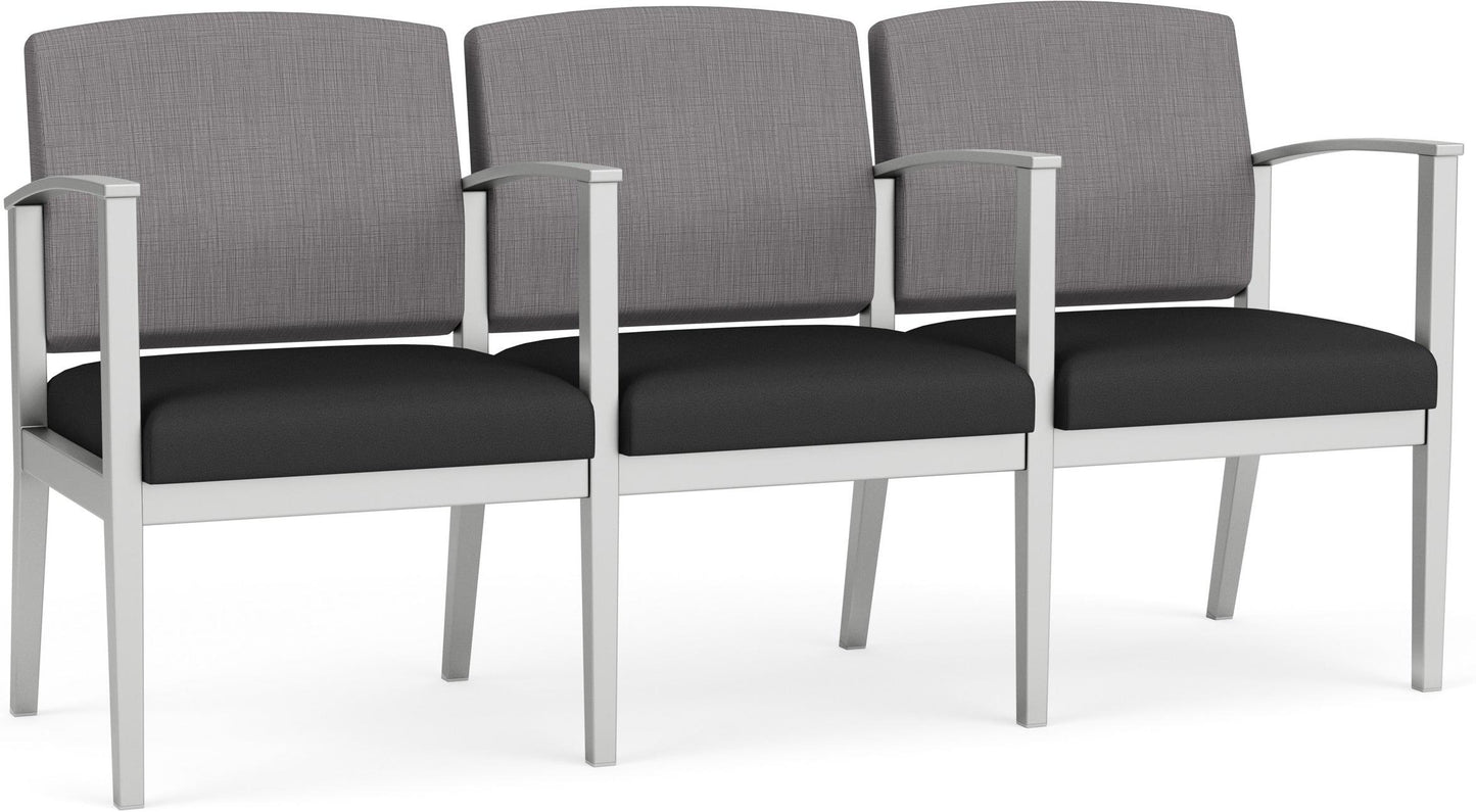 Amherst Steel Waiting Reception 3 Seat Tandem Seating Metal Frame