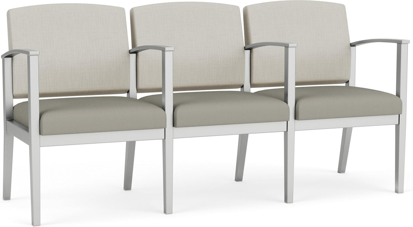 Amherst Steel Waiting Reception 3 Seat Tandem Seating Metal Frame