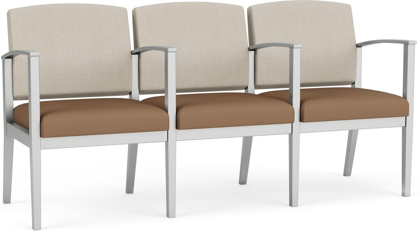 Amherst Steel Waiting Reception 3 Seat Tandem Seating Metal Frame