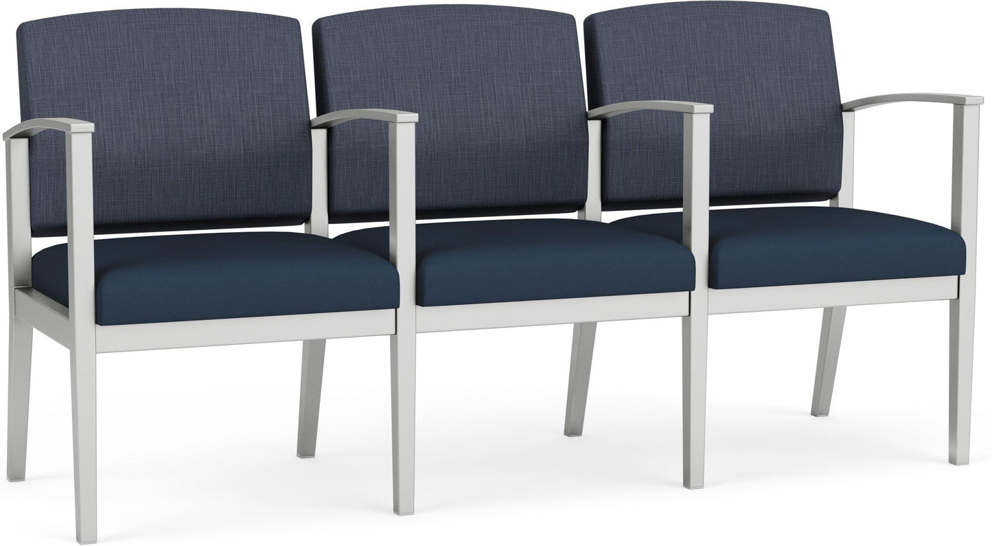 Amherst Steel Waiting Reception 3 Seat Tandem Seating Metal Frame