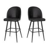 Lyla Modern Armless Counter Height Barstool with Contoured Backrest - Set of 2