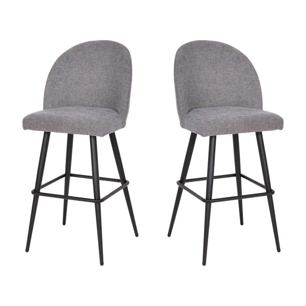 Lyla Modern Armless Counter Height Barstool with Contoured Backrest - Set of 2