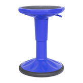 Carter Adjustable Height Kids Flexible Active Stool for Classroom and Home with Non-Skid Bottom in Blue, 14" - 18" Seat Height