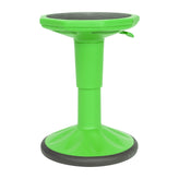 Carter Adjustable Height Kids Flexible Active Stool for Classroom and Home with Non-Skid Bottom in Green, 14" - 18" Seat Height