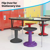 Carter Adjustable Height Kids Flexible Active Stool for Classroom and Home with Non-Skid Bottom in Gray, 14" - 18" Seat Height