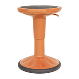 Carter Adjustable Height Kids Flexible Active Stool for Classroom and Home with Non-Skid Bottom in Orange, 14" - 18" Seat Height