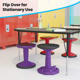 Carter Adjustable Height Kids Flexible Active Stool for Classroom and Home with Non-Skid Bottom in Purple, 14" - 18" Seat Height