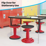 Carter Adjustable Height Kids Flexible Active Stool for Classroom and Home with Non-Skid Bottom in Red, 14" - 18" Seat Height