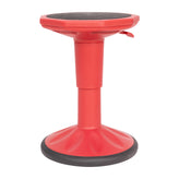Carter Adjustable Height Kids Flexible Active Stool for Classroom and Home with Non-Skid Bottom in Red, 14" - 18" Seat Height