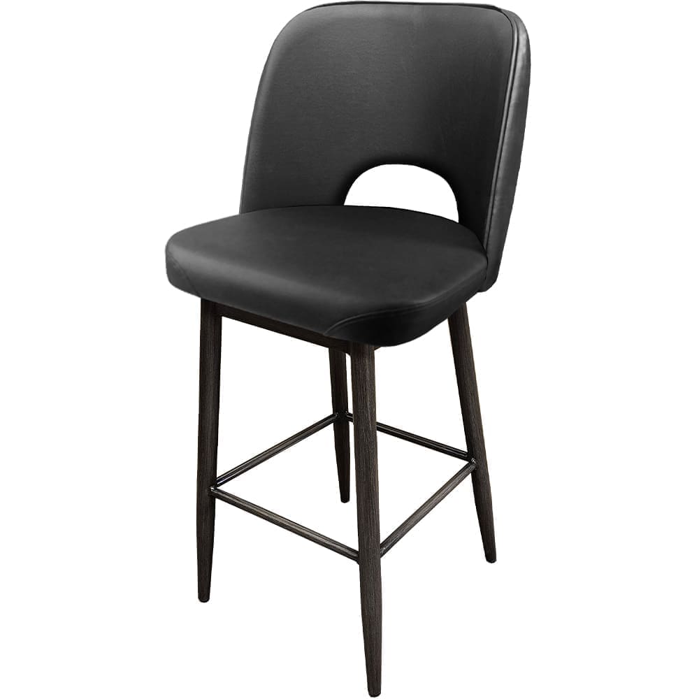 Amata Cut Back Bucket Style Upholstered Bar Stools