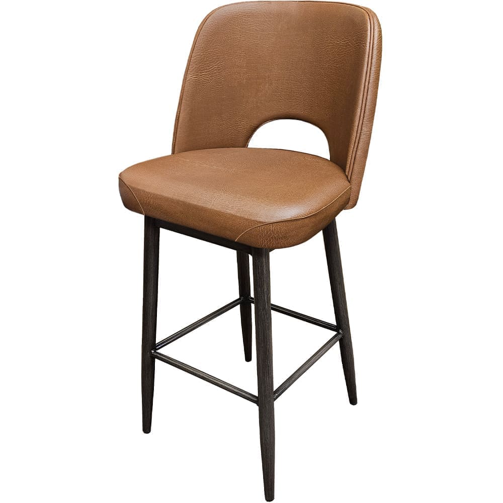 Amata Cut Back Bucket Style Upholstered Bar Stools