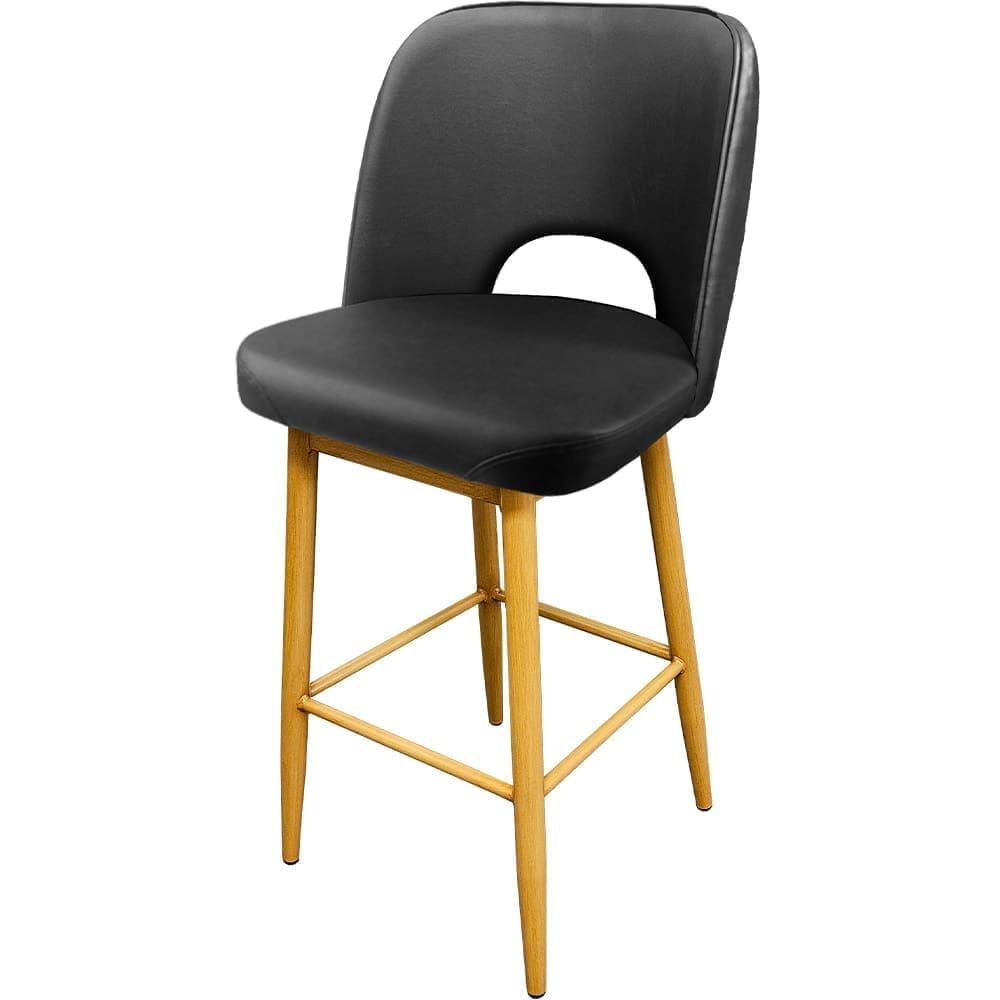 Amata Cut Back Bucket Style Upholstered Bar Stools