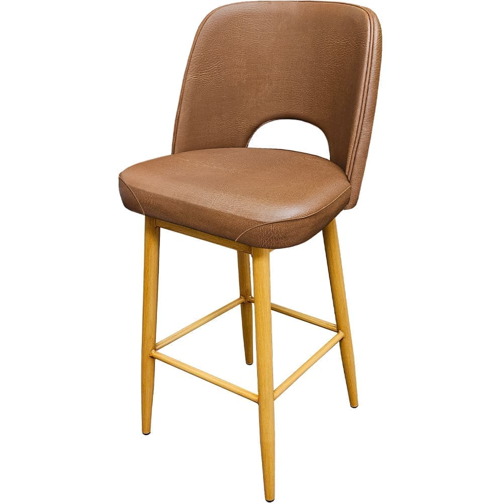 Amata Cut Back Bucket Style Upholstered Bar Stools