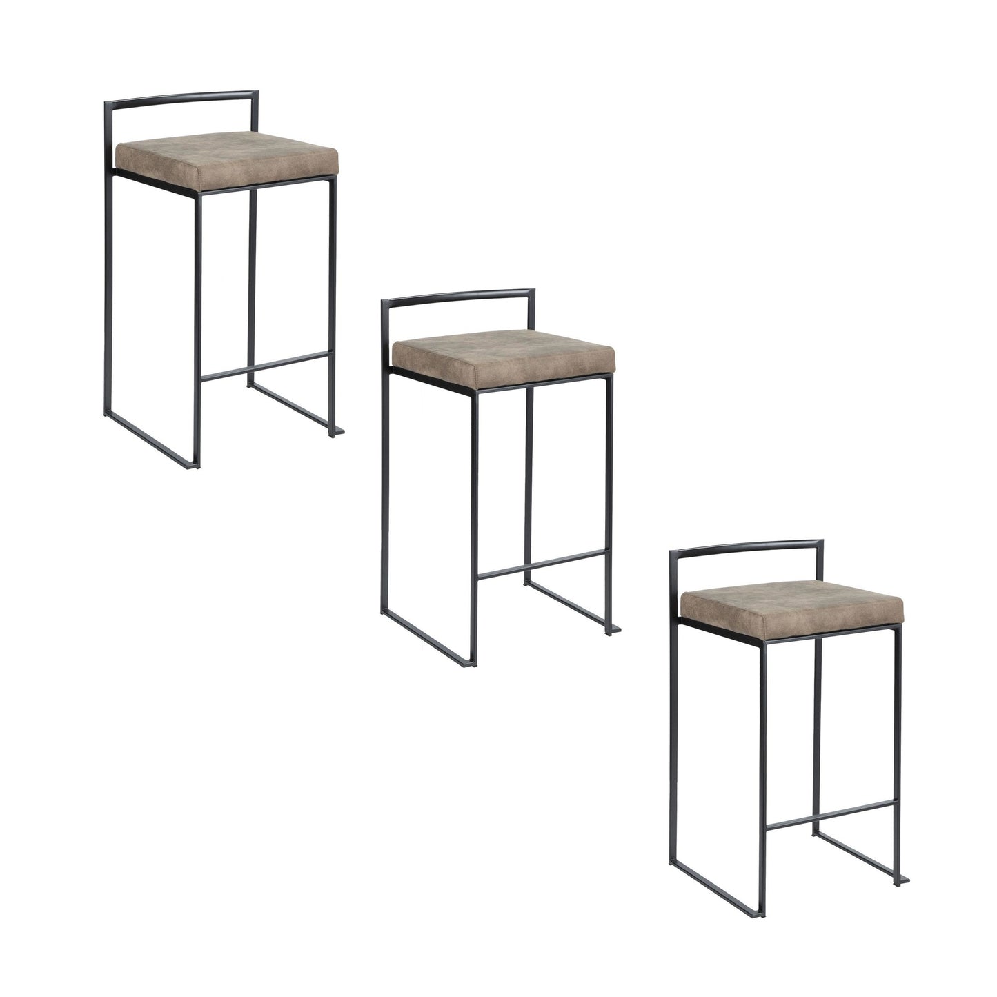 Fuji Stacker 26" Fixed-Height Counter Stool - Set of 3