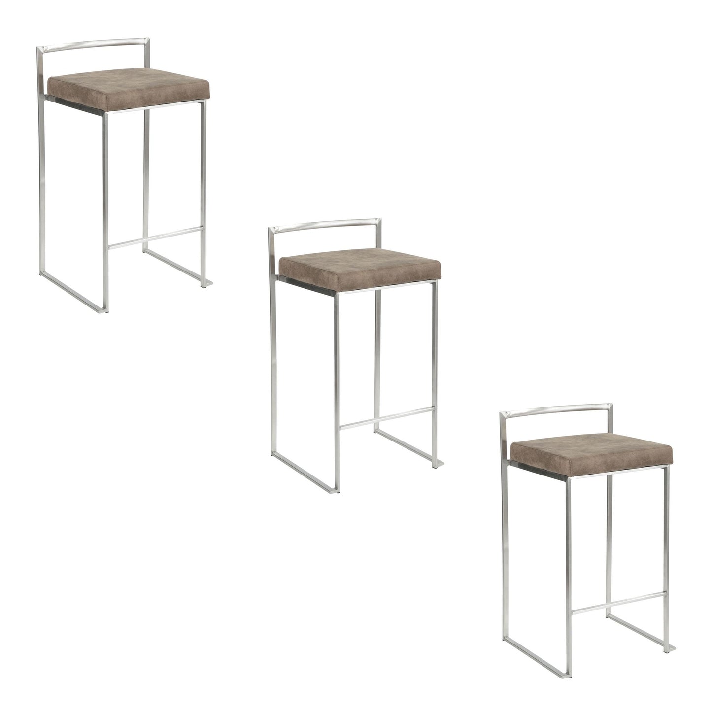 Fuji Stacker 26" Fixed-Height Counter Stool - Set of 3