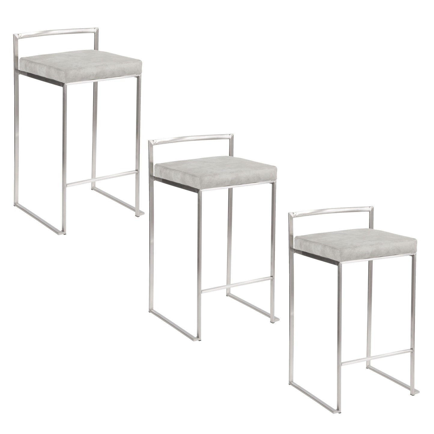 Fuji Stacker 26" Fixed-Height Counter Stool - Set of 3