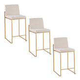 Fuji High Back 26" Fixed-Height Counter Stool - Set of 3
