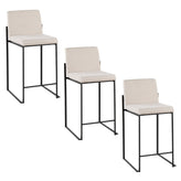 Fuji High Back 26" Fixed-Height Counter Stool - Set of 3