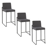 Fuji High Back 26" Fixed-Height Counter Stool - Set of 3