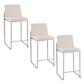 Fuji High Back 26" Fixed-Height Counter Stool - Set of 3