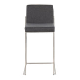 Fuji High Back 26" Fixed-Height Counter Stool - Set of 3