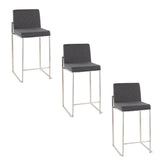 Fuji High Back 26" Fixed-Height Counter Stool - Set of 3