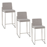 Fuji High Back 26" Fixed-Height Counter Stool - Set of 3