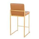 Fuji High Back 26" Fixed-Height Counter Stool - Set of 2