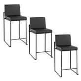 Fuji High Back 26" Fixed-Height Counter Stool - Set of 3