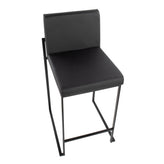 Fuji High Back 26" Fixed-Height Counter Stool - Set of 3
