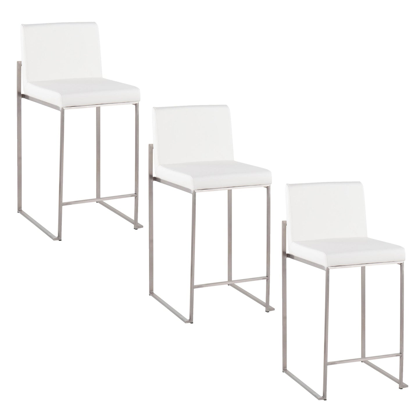 Fuji High Back 26" Fixed-Height Counter Stool - Set of 3