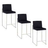 Fuji High Back 26" Fixed-Height Counter Stool - Set of 3