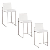 Fuji High Back 26" Fixed-Height Counter Stool - Set of 3