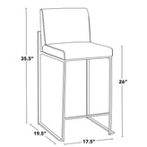 Fuji High Back 26" Fixed-Height Counter Stool - Set of 2