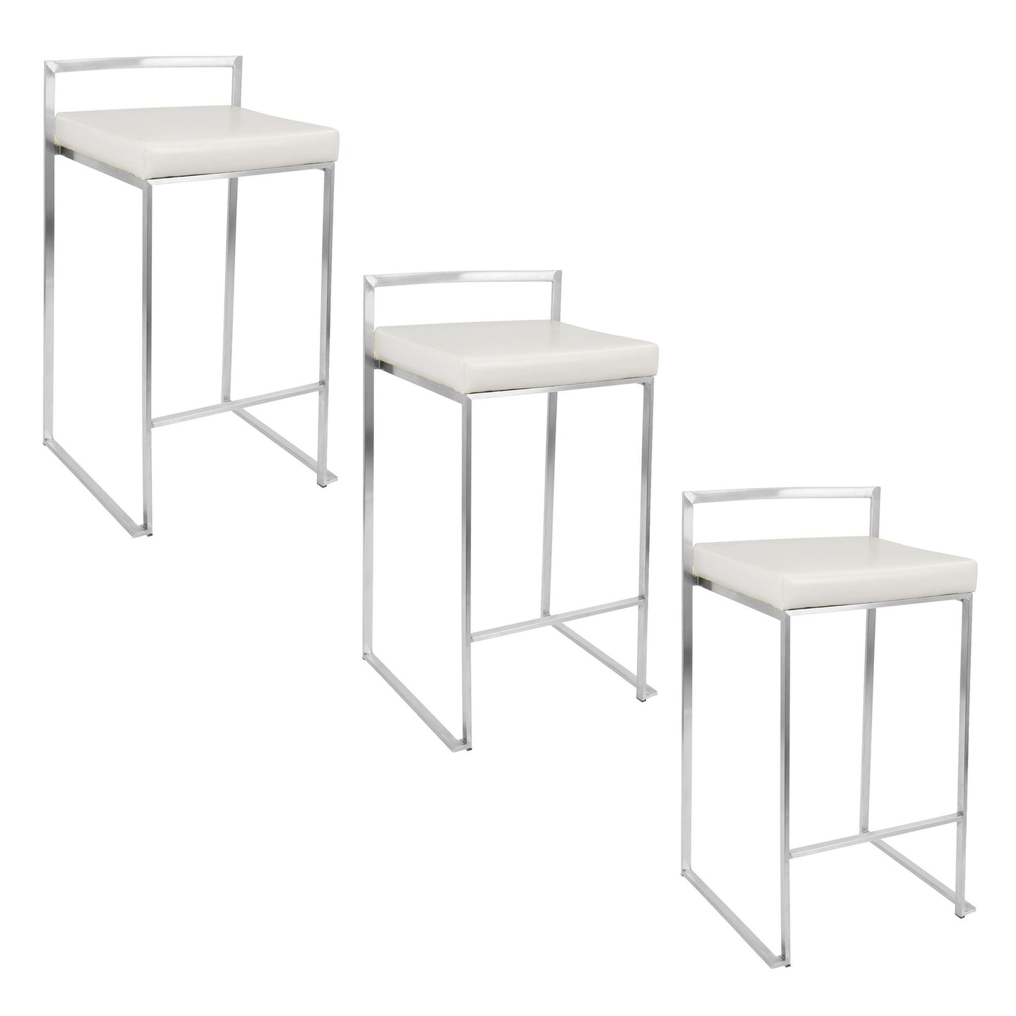 Fuji Stacker 26" Fixed-Height Counter Stool - Set of 3
