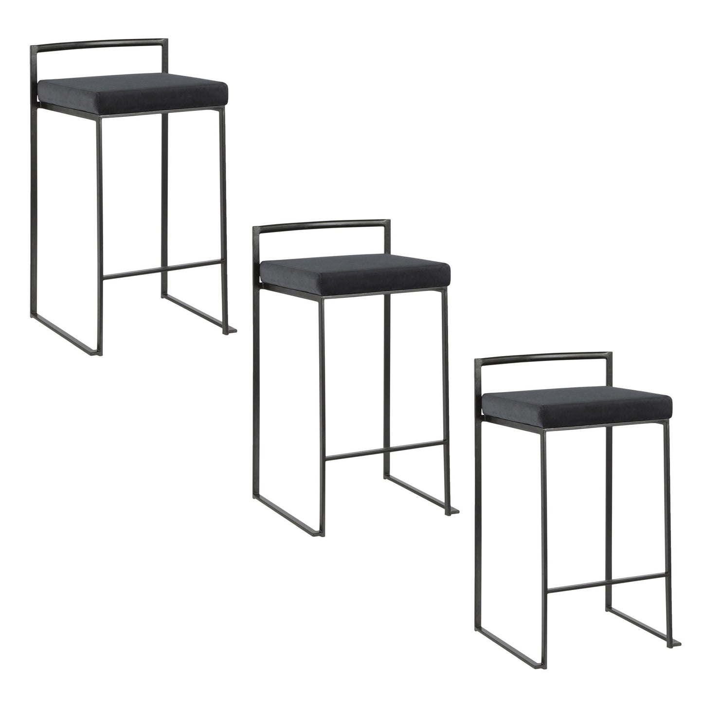 Fuji Stacker 26" Fixed-Height Counter Stool - Set of 3